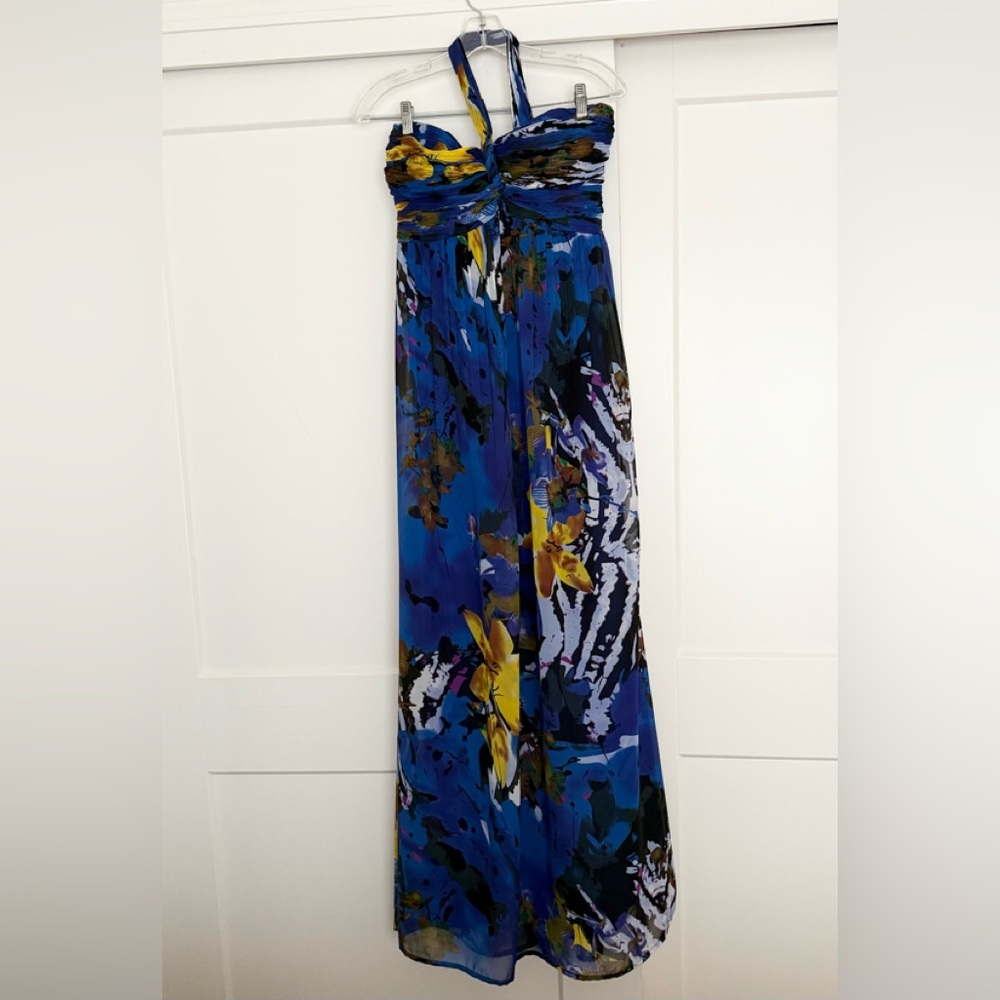 Stunning Blue Floral Maternity Maxi Dress